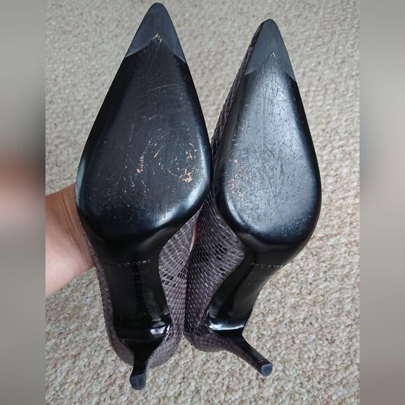 Sergio Rossi Snake Print Heels in gray & black size 37 - Picture 12 of 12